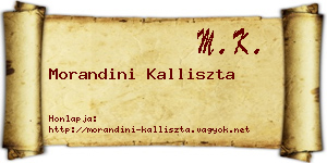 Morandini Kalliszta névjegykártya